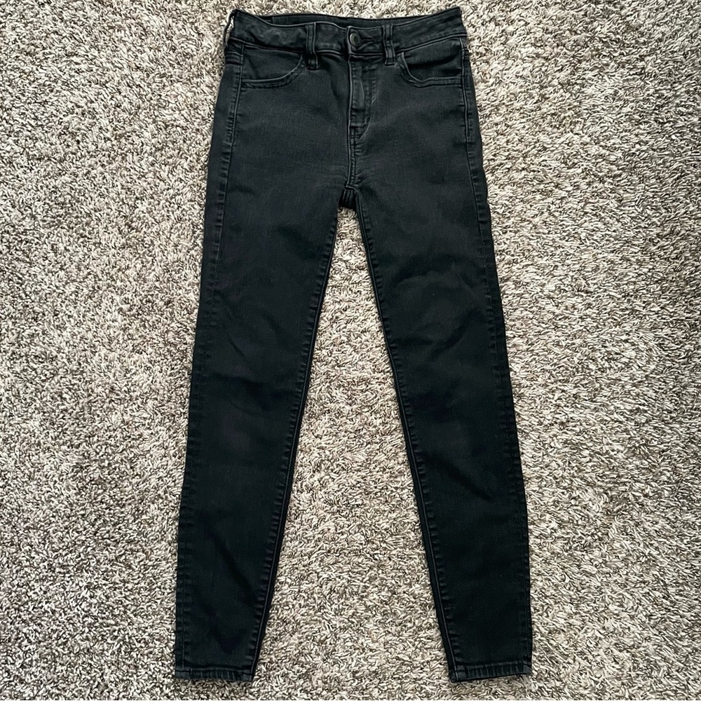 American Eagle Next Level Stretch Black Hi-Rise Jeggings size 4 Short
